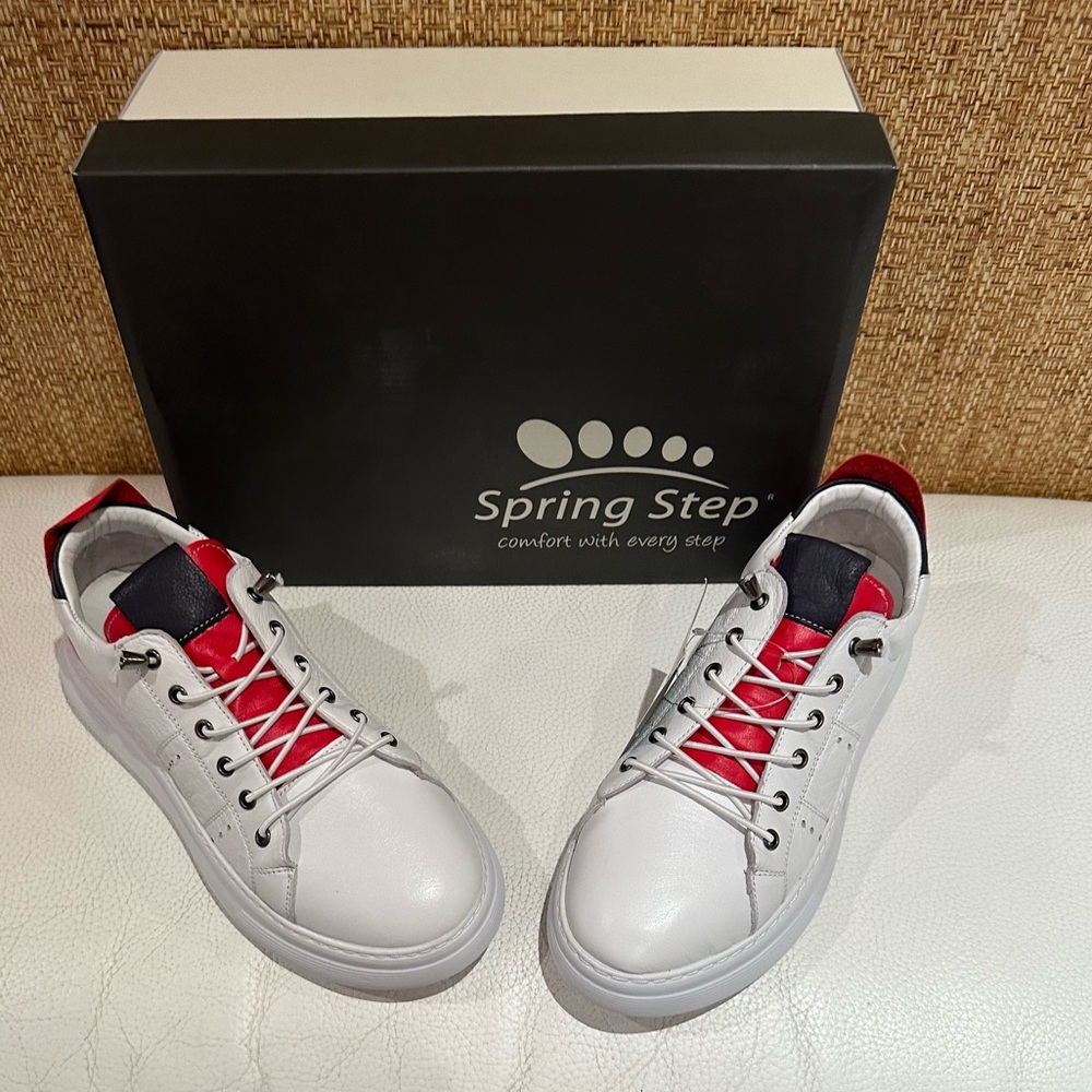 NIB Spring Step Stylish Sneakers.elastic toggle laces for easy on and off. s 38 - Picture 9 of 14